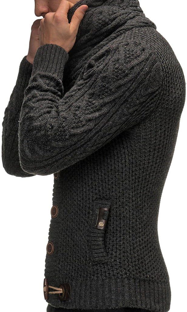 Leif Nelson Herren Strickjacke mit Knöpfen in Regular Fit, Männer Cardigan in Langarm Design, ideal