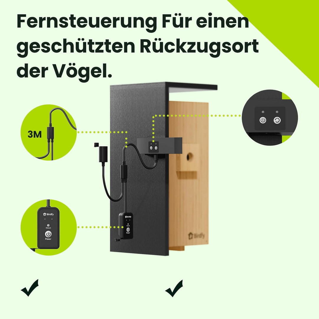Birdfy Smart Vogelhaus mit Doppelkamera für Live Vogelbeobachtung, 1080P Bambus Nistkasten mit Kamer