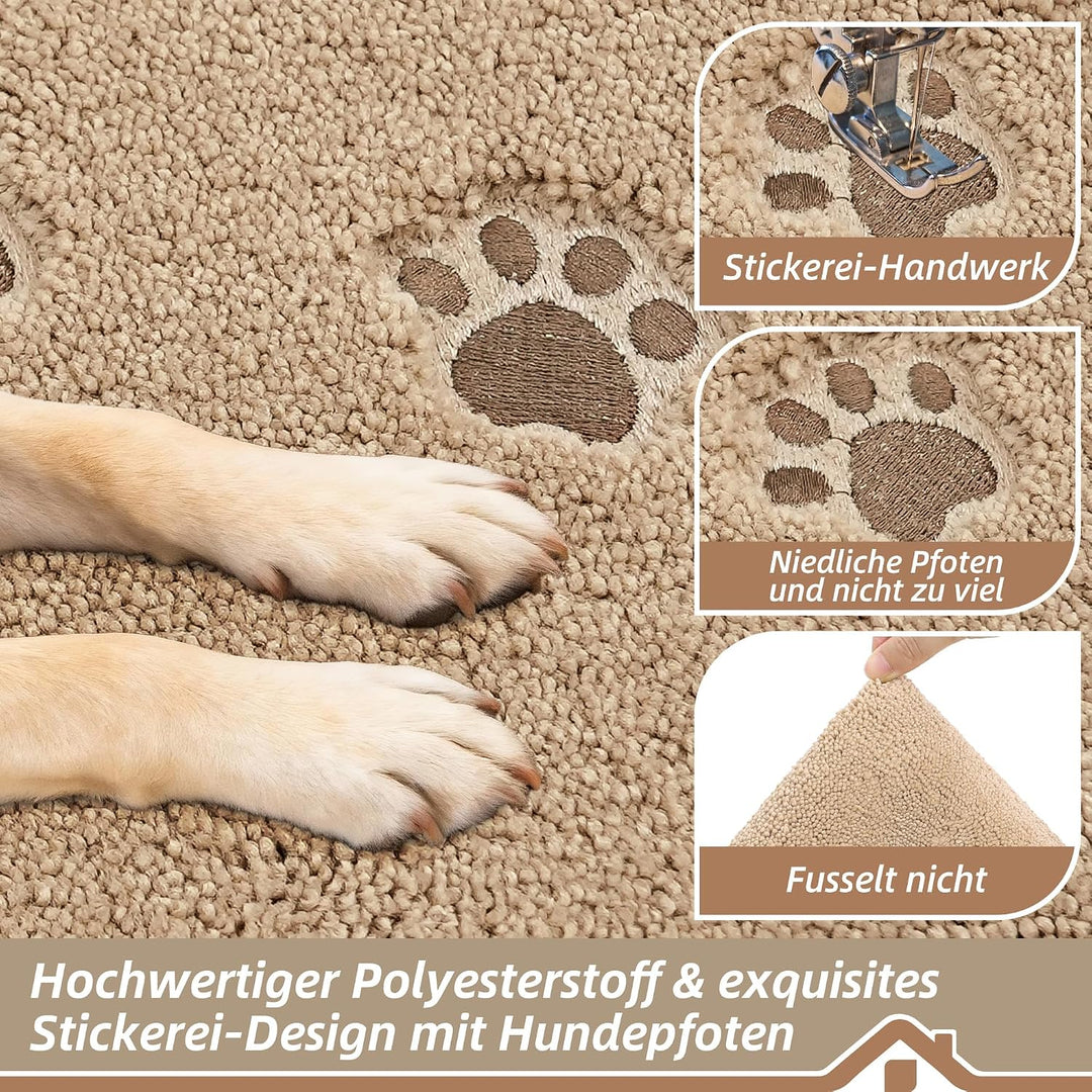 BEQHAUSE Fussmatte Innen, 80 * 120cm Schmutzfangteppich, Schmutzfangmatte Waschbar Eingang Matte Fus