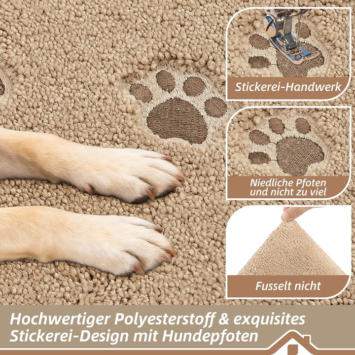 BEQHAUSE Fussmatte Innen, 80 * 120cm Schmutzfangteppich, Schmutzfangmatte Waschbar Eingang Matte Fus