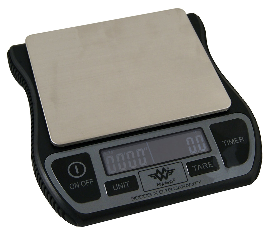 My Weigh Barista Waage Wasserfeste Küchenwaage mit Timer & USB wiederaufladbar 3000 g x 0,1 g