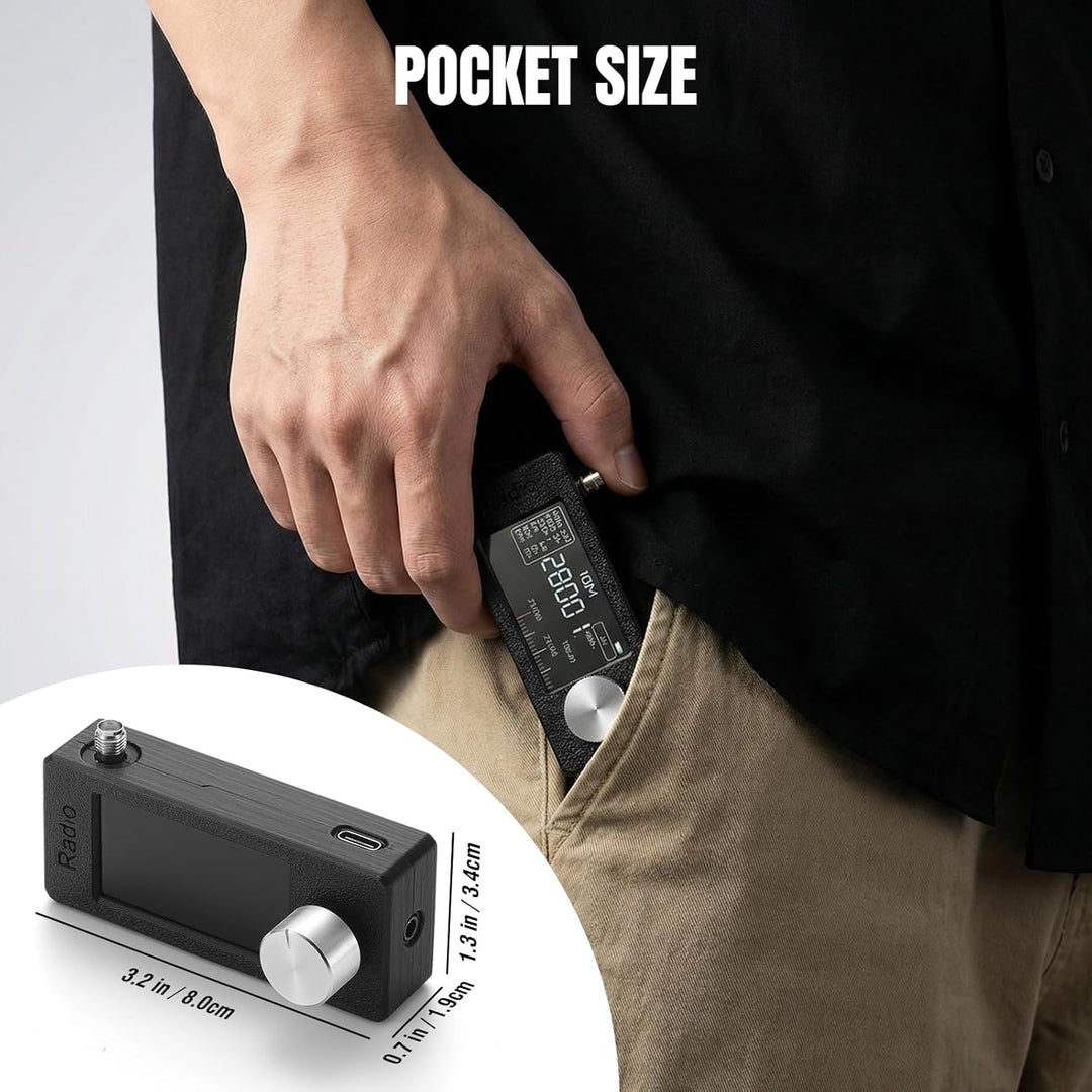 Raddy Mini-Radio Allband DSP Radio mit Si4732 Chip, FM/SW/MW/VHF/CB Empfänger mit LSB/USB Modi, Kopf