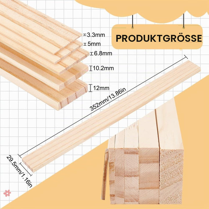 BENECREAT 10pcs Holzplatten Töpferei Werkzeuge, 5 Grösse Rechteck Mud Stick Guide für Töpferei Polym