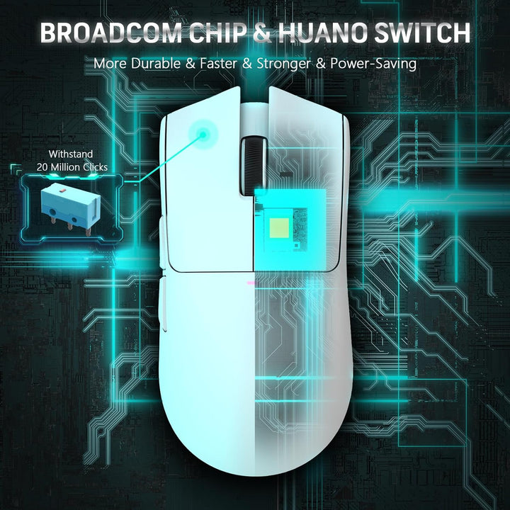 LexonElec x Attack Shark X11 Kabellose Gaming-Maus mit RGB Magnetische Ladestation, PixArt PAW3311-S