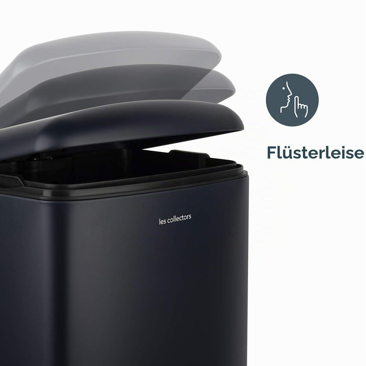 Les Collectors Tret-Mülleimer N°871 / Edelstahl/dunkelblau, 40 L/rechteckig und praktisch, Metall, D