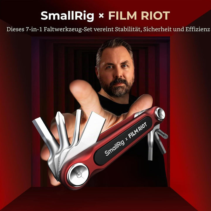 SMALLRIG x FILM RIOT 7-in-1-Klappwerkzeugset mit Schraubendrehern und Inbusschlüsseln, Positionierun