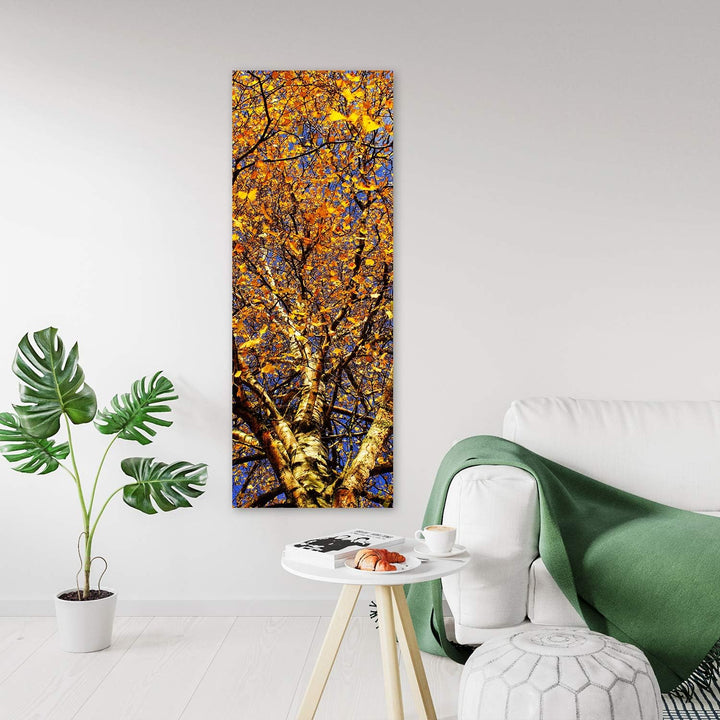 Feeby Leinwand Bilder - Natur - Wald - 40x120 cm- Deko Wohnzimmer - Wandbilder Schlafzimmer - Deko A