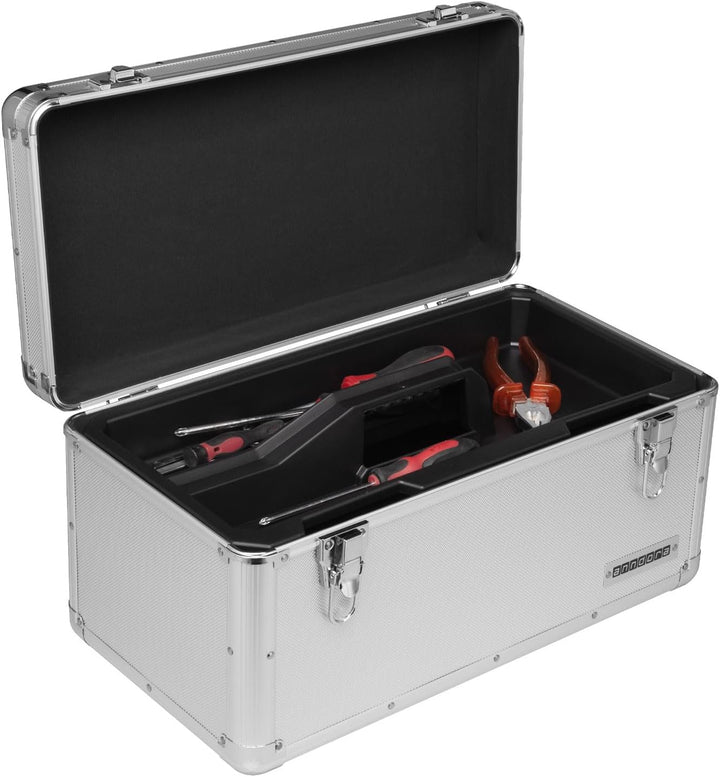 anndora Werkzeugkoffer 28 Liter - XL Werkzeugkasten Werkzeugbox - silber XL - Silber, XL - Silber