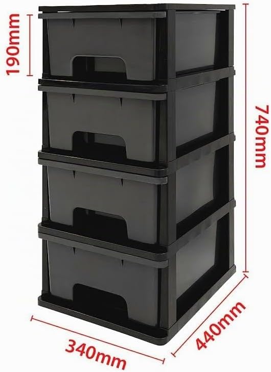 ABBAware Schubladenschrank auf Rädern, Schubladencontainer, 4 grosse 17 Liter Schubladen, der Umwelt