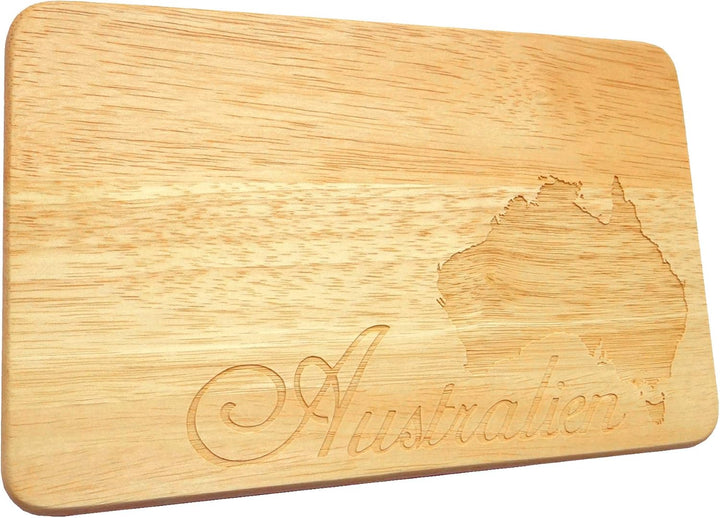 Frühstücksbrett Australien Gravur Holz Brotbrett Wunschname