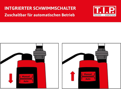 T.I.P. 30191 I-Compac 13000 Schmutzwasser Drainage-Tauchpumpe (bis 13.000 l/h Fördermenge, Förderhöh