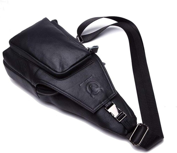 BULLCAPTAIN Herren Brusttasche aus Leder Umhängetasche Herren Rucksäcke Schultertaschen Taschen für