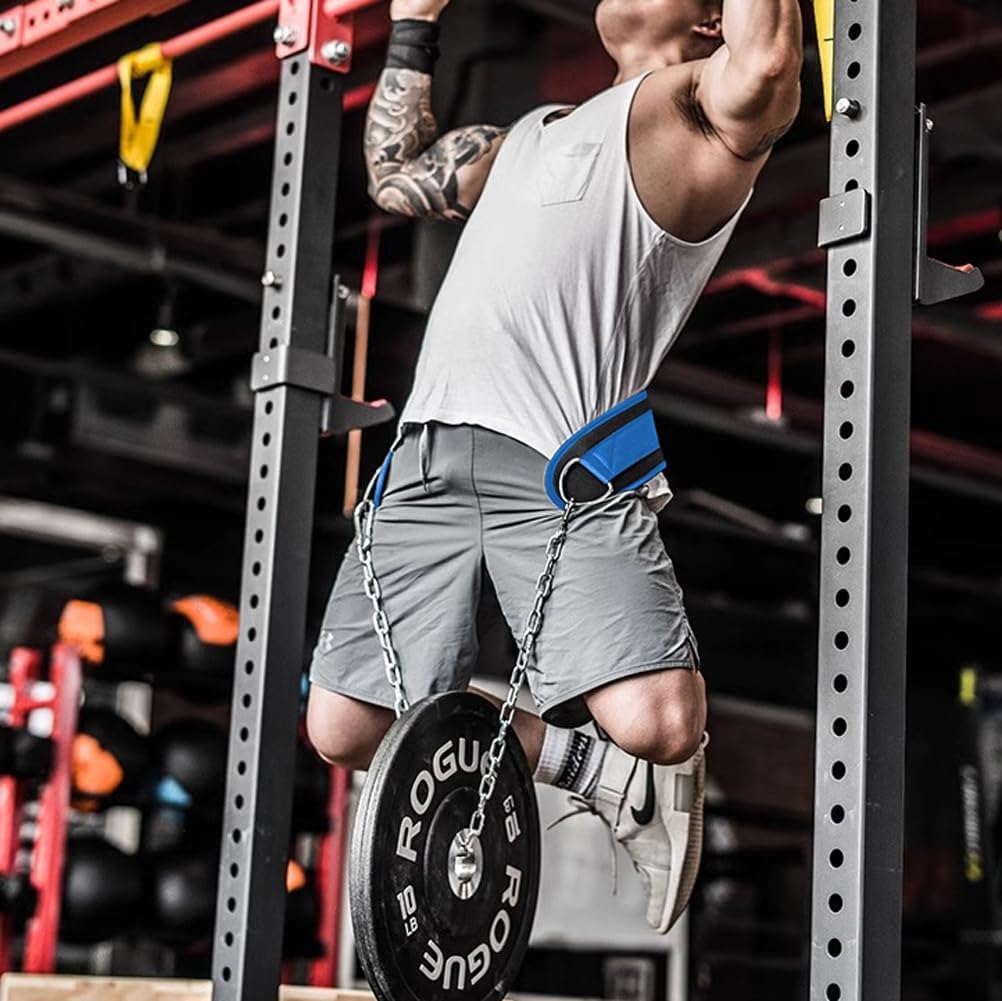 TAVIEW Dip Gürtel mit Kette Gewichteter Gürtel für Pullups mit Heavy Duty Dip Gürtel mit Kette Blau,