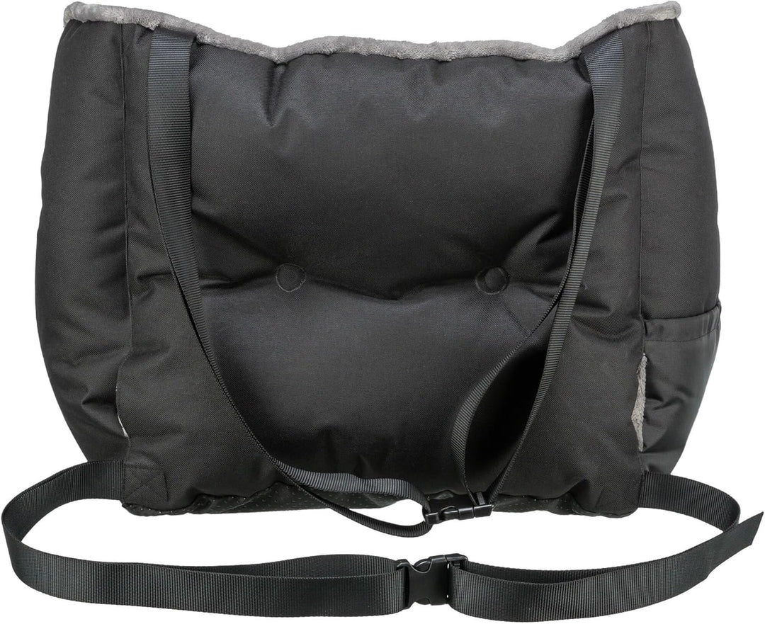 TRIXIE Autositz für Hunde - auch als Reisebettchen - Befestigungsgurte für Fahrzeugsitz - Gurtdurchf