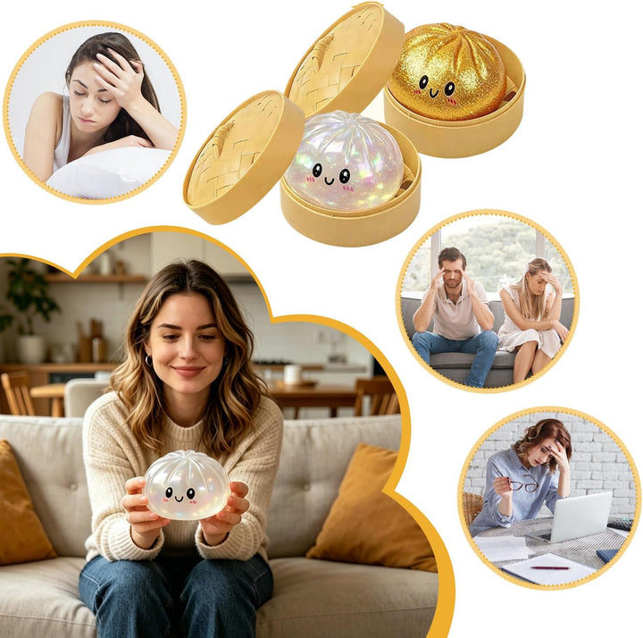 2 Stück Dumpling Toys, Bao mit Dampfkorb, für Erwachsene Geschenke