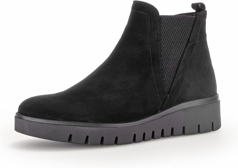 Gabor Damen Chelsea Boots, Frauen Stiefeletten,Komfortable Mehrweite (H) 38 EU Weit Schwarz, 38 EU W