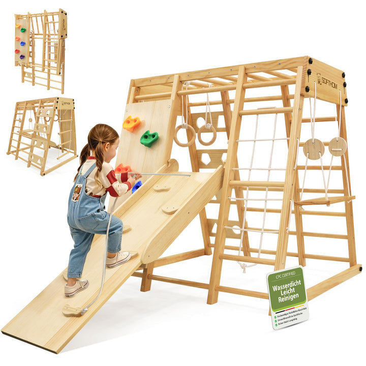 Gross Klettergerüst für Kinder, Wasserdicht&amp;Klappbar, Innen&amp;Aussen