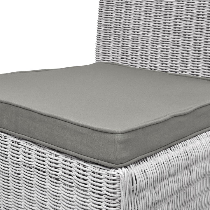 Beautissu Loft SK Stuhlkissen 45x40 cm Hellgrau - 6er Set Stuhlpolster mit Bändern Sitzkissen für St