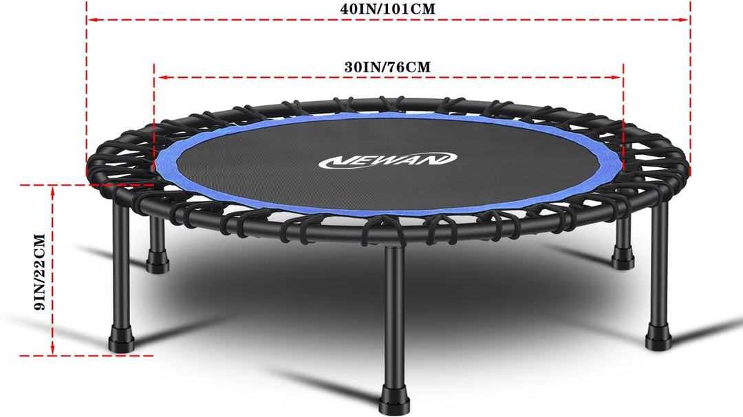 Miuphro Newan - Mini trampolín silencioso de 40 pulgadas, rebote Interior para adultos, Mejor entren