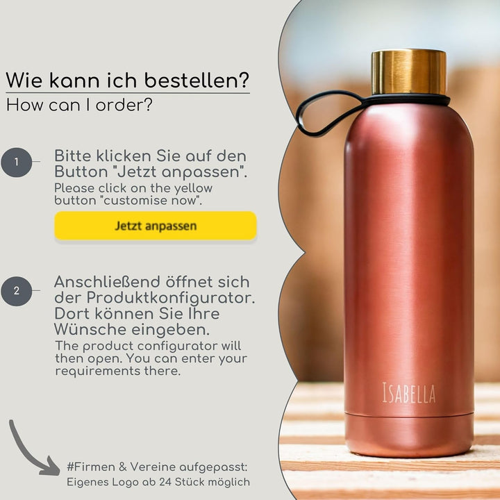 Milu Thermosflasche 500ml Isolierte Trinkflasche - Ostergeschenke für Frauen &amp; Männer I Geschenk Ide