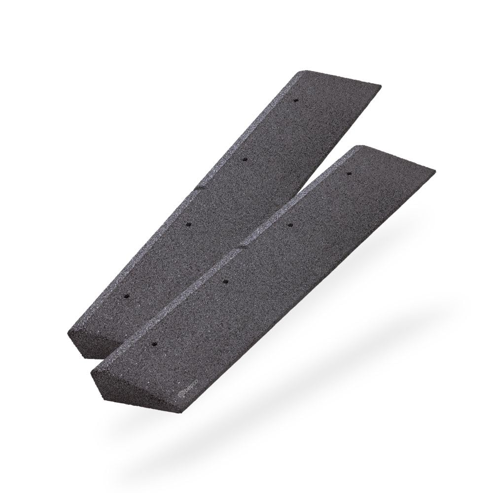 Bordsteinkanten-Rampe 2er Set (2 Stück) 40-100 mm aus Gummifasern (schwarz) - Auffahrrampe - Türschw