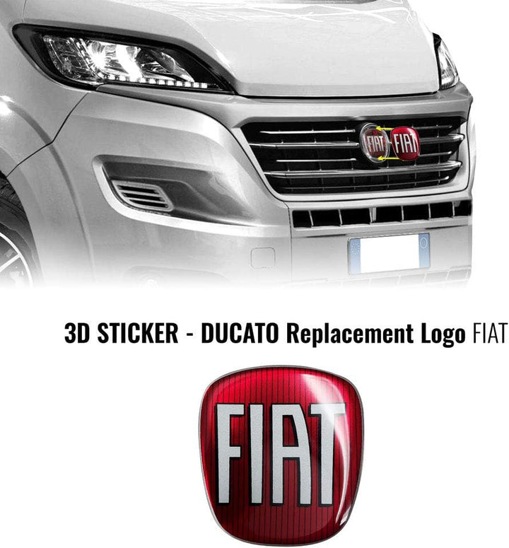 Fiat AMS 14237 Aufkleber Professional 3D Ersatzteil Logo für Ducato, rot Single, Single