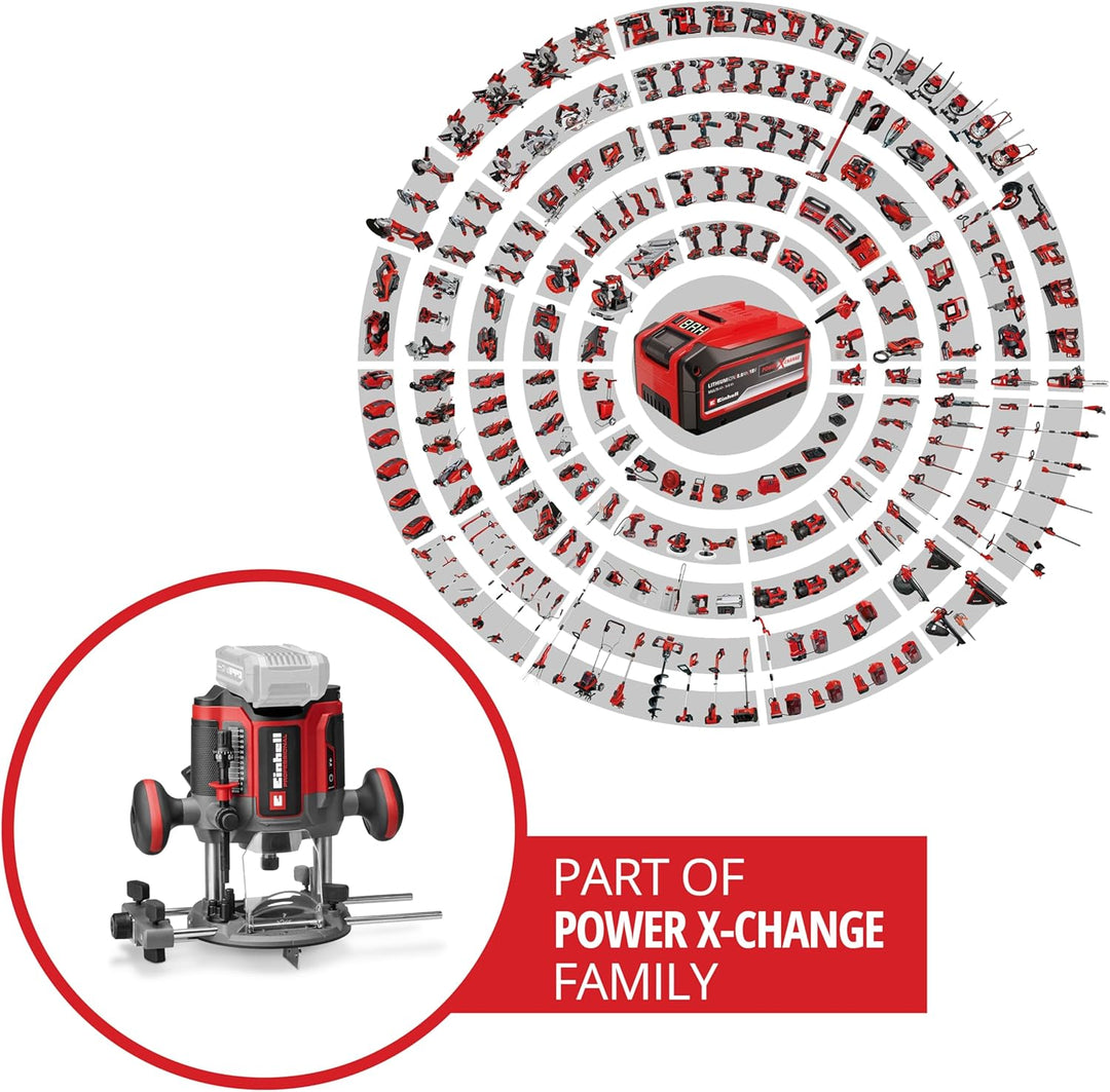 Einhell Professional Akku-Oberfräse TP-RO 18/55 Li BL - Solo Power X-Change (18 V, Hubhöhe 55 mm, Br