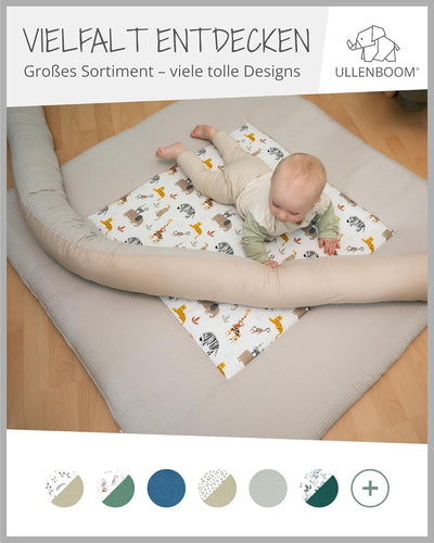 ULLENBOOM ® Baby Krabbeldecke 120x120 cm gepolstert - Sand-Savanne (Made in EU) - Krabbeldecke für B
