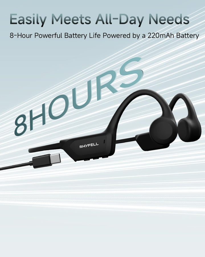 Knochenschall Kopfhörer, Open Ear Bluetooth 6.0 Sportkopfhörer, 8 Std Spielzeit, 28g Ultraleicht, US