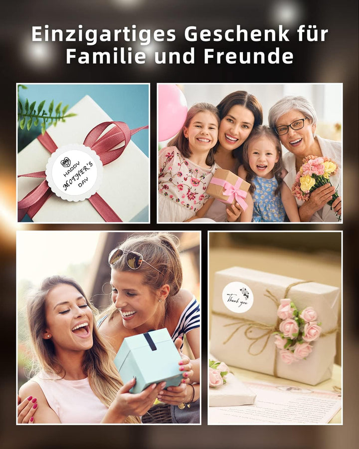 Phomemo M120 Etikettendrucker mit 3 Rollen Etikettenpapier, Bluetooth Thermo Beschriftungsgerät,Trag