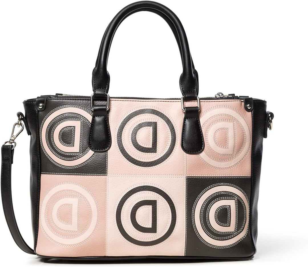 Desigual BORSA A Mano Con LOGHI Donna - Rose Multi 15.3x23.3x33.8 cm (B x H x T) Beige (Beige), 15.3