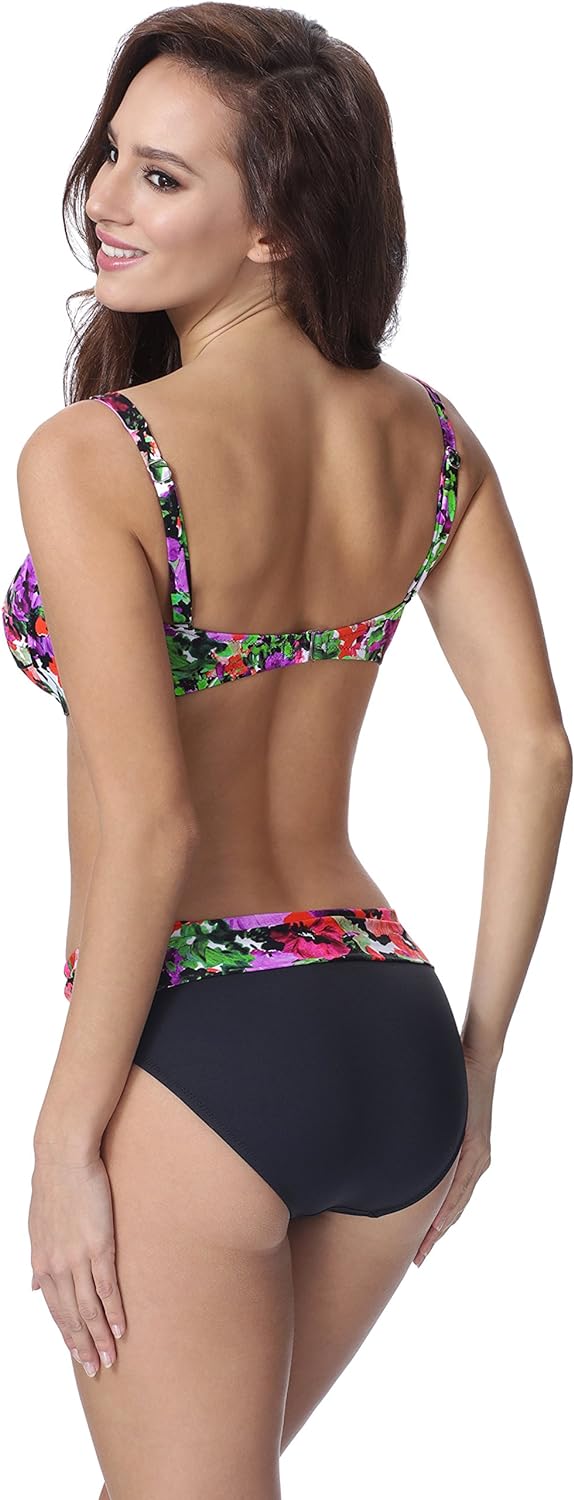 Merry Style Damen Figurformender Bikini F13 2 (Muster-320, Cup 70H / Unterteil 36)