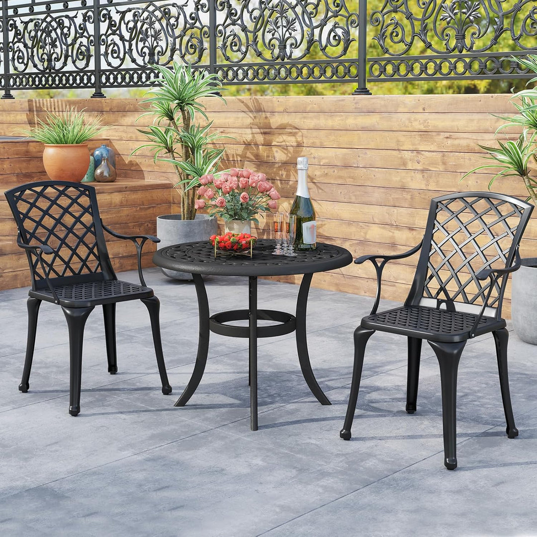 GOPLUS 2er Set Gartenstühle, Balkonstühle mit bequemen Armlehnen & gebogener Rückenlehne & breiter S
