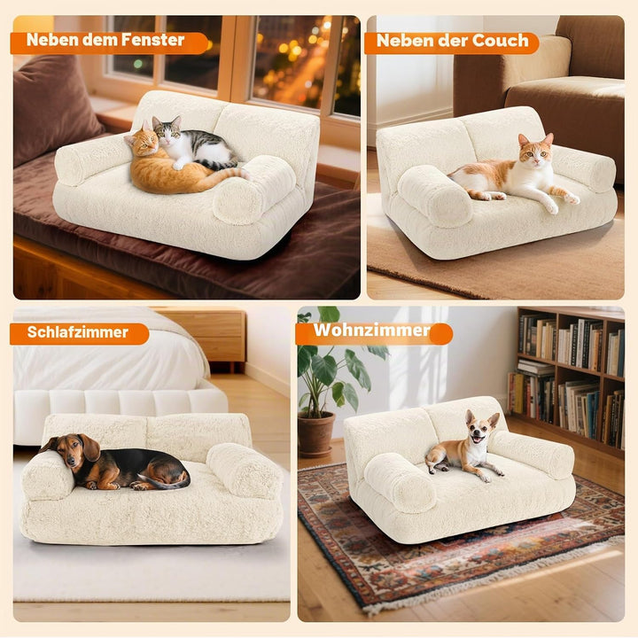 Gimars Grosse Katzen Bett – 10% mehr Füllung, Orthopädisches, Flauschiges, Waschbares Katzenbett mit