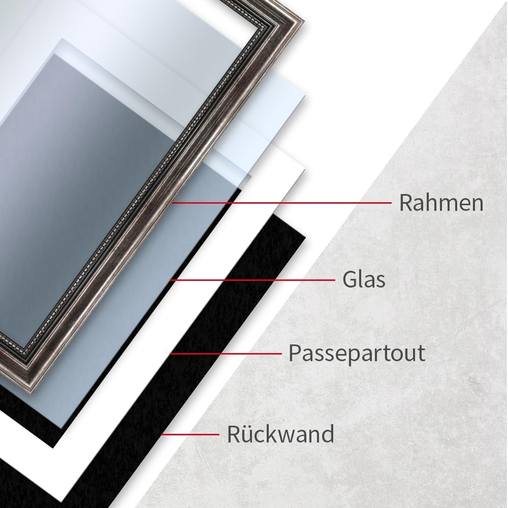 Mende Frames Bilderrahmen Antik 30x42cm DIN A3 I Farbe: Metall I Holzbilderrahmen I Fotorahmen I Bar
