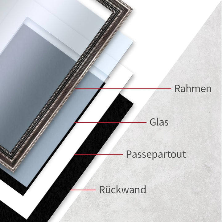Mende Frames Bilderrahmen Antik 30x42cm DIN A3 I Farbe: Metall I Holzbilderrahmen I Fotorahmen I Bar