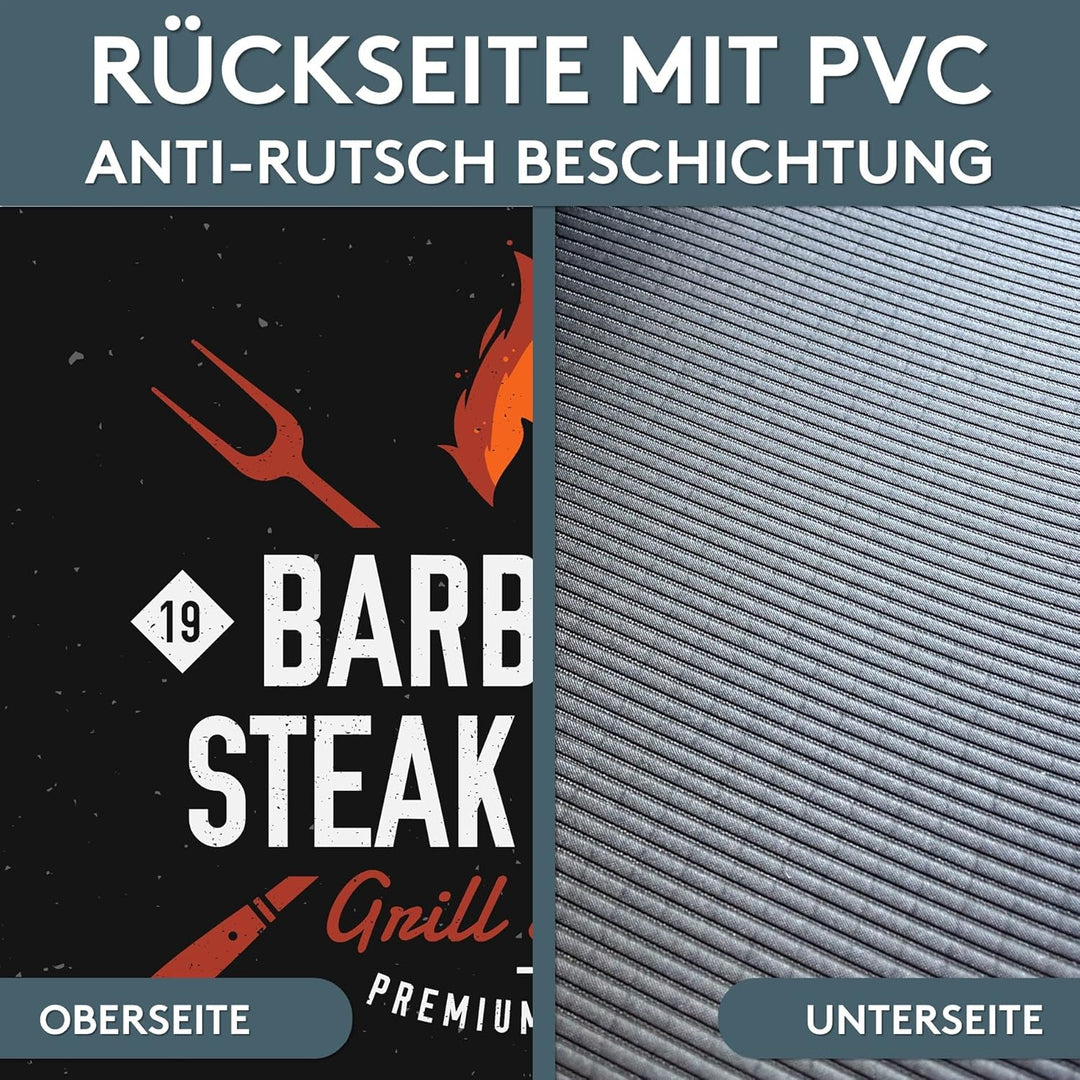 LILENO HOME Grill u. BBQ Matte 75 x 120 cm (Barbecue Steak House Schwarz) - als perfekte bodenschutz