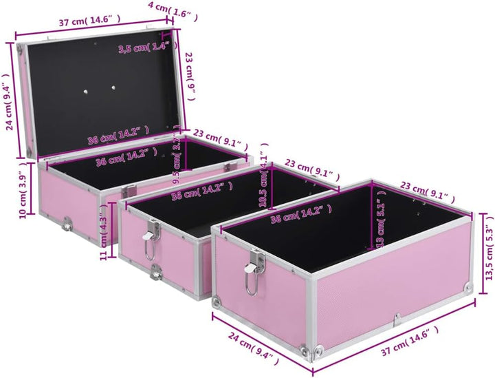 vidaXL Kosmetikkoffer 37x24x40cm Schminkkoffer Schmuckkoffer mehrere Auswahl Pink, Pink