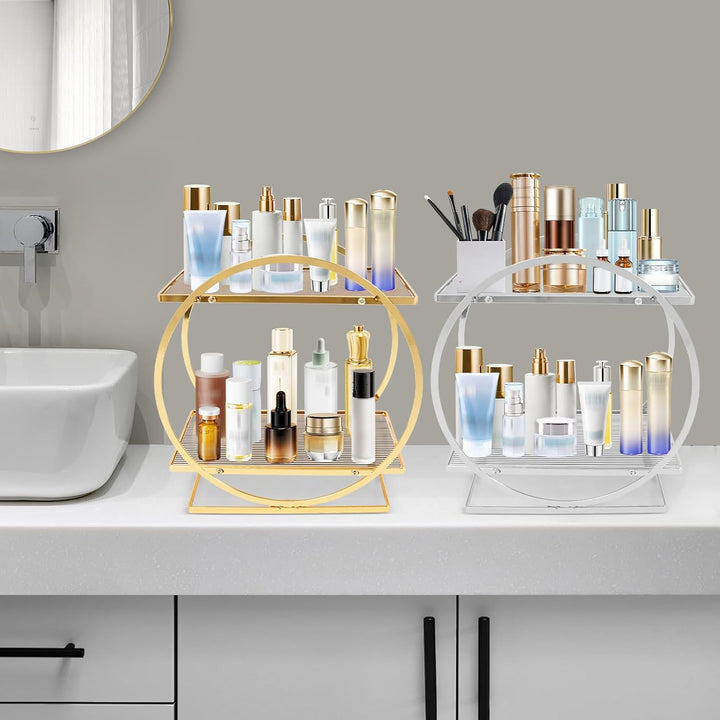2Tier kosmetisches Display, Parfüm Organizer für Kommode, Make-up-Organizer für Schminktisch, Badezi