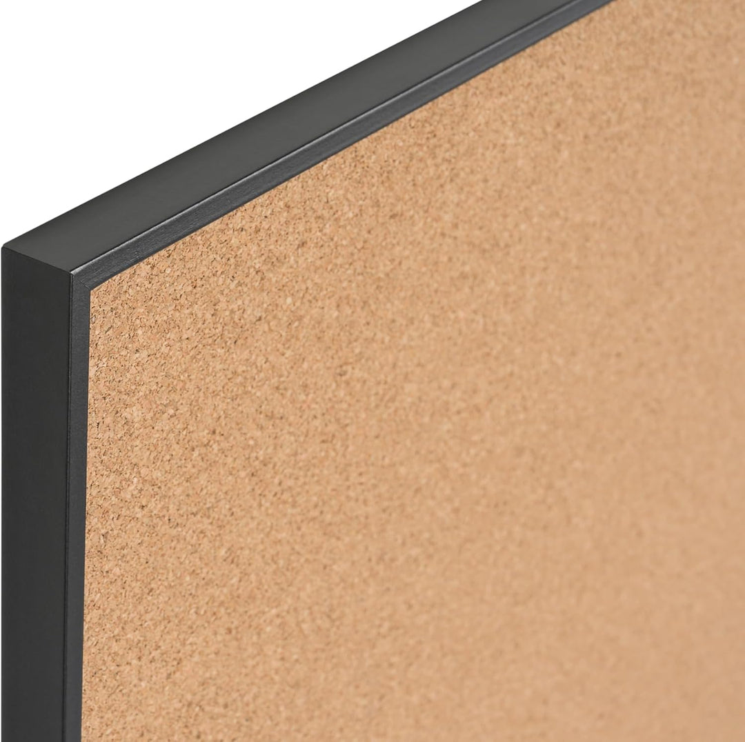Bi-Office Pinnwand New Basic, Korktafel mit Schwarzem MDF Rahmen, 885x585 mm Schwarz Rahmen 885x585