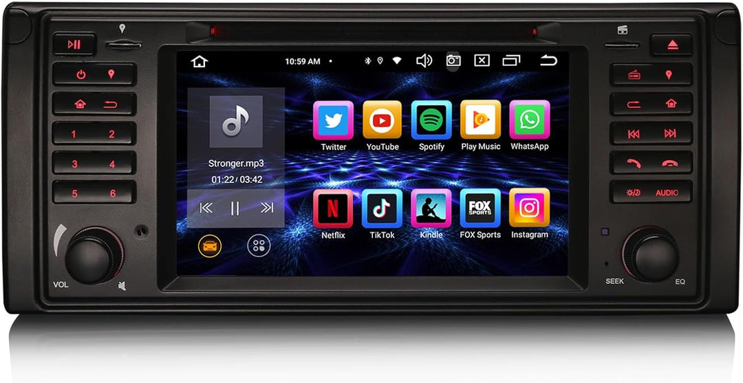 Erisin Android 14 8-Kern 4GB RAM+64GB ROM Autoradio GPS Navi für BMW 5er E39 M5 7 Zoll Bluetooth 5.0