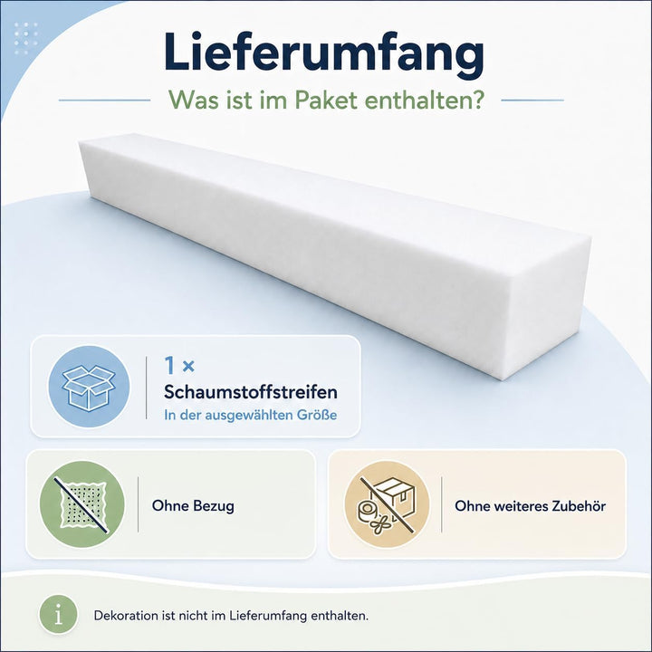 All4All Matratzenverlängerung – Zusatzmatratze - Schaumstoff zuschnitt - Matratzenkeil - Bett Lücken
