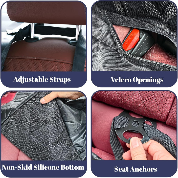 Hundedecke Auto Rückbank, Autoschondecke Hund Rücksitz mit 1 Elastischen Hundesitzgurt, 135x120cm, K