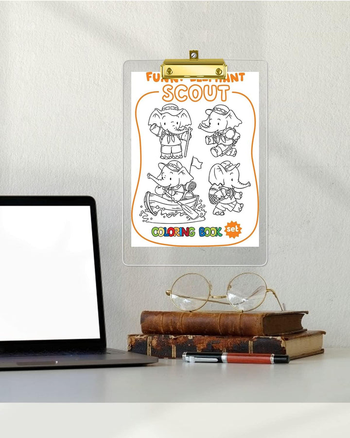 MSDADA Schreibmappe mit Golden Metalklemme, Acryl Transparent Klemmbrett Grösse A4 hoch Klemmbrettma