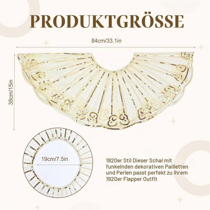 1920er Jahre Pailletten Schal und Wraps für Damen,Retro Umschlagtücher Stola für Abendkleid,20er Jah