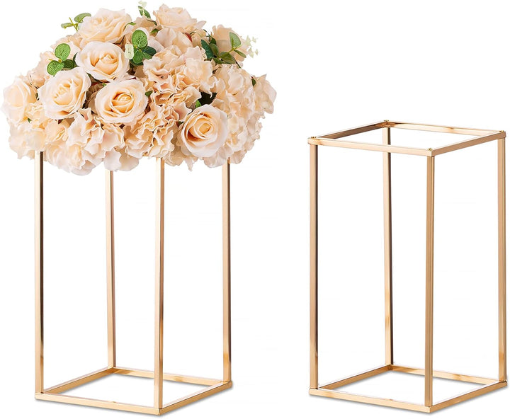 Sziqiqi 2 Stück Metall Blumenboden Vase- Blumenständer Geometrische Mittelstücke Vase für Tische, Ho