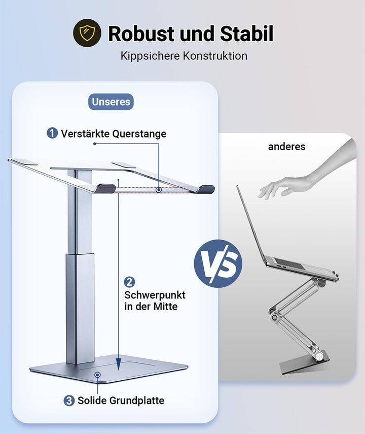 supamir Laptop Ständer Höhenverstellbar, Laptopständer für Schreibtisch, Stehen möglich, DJ Laptop S