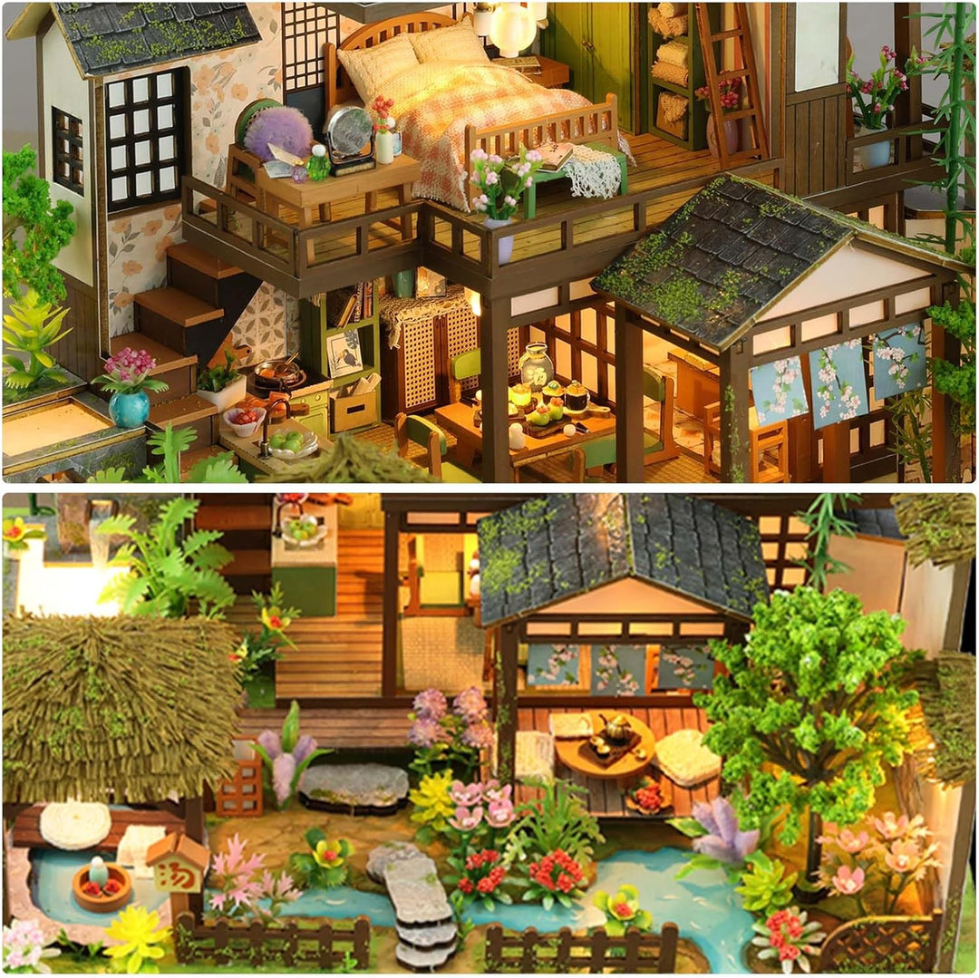 Miniatur Haus Bausatz, Kreatives DIY Puppenhaus aus Holz, Holzpuzzle für Erwachsene &amp; Jugendliche, I