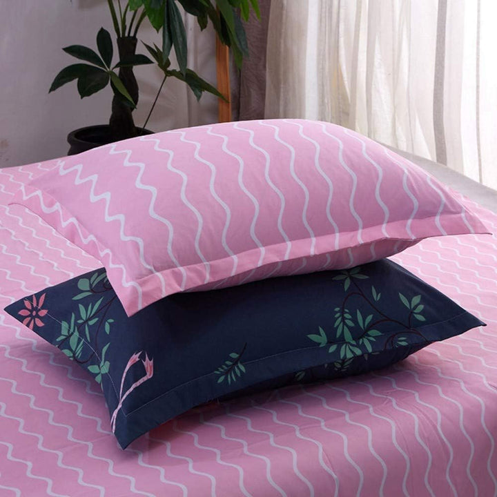 Loussiesd Flamingo Bettwäsche Set Blau & Rosa Bettbezug mit 1 Kissenbezug 2 teilig 155x220cm+80x80cm