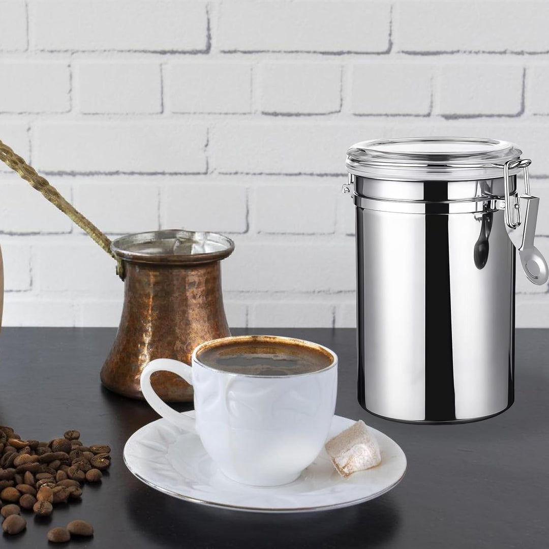 2Pcs Premium Kaffeedose: 1.1L Kaffeedose Luftdicht mit Deckel, Edelstahl Dose zur Aufbewahrung, Arom